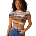 Personalized Kenya Safari Racing Car Raglan Cropped T shirt Come On Kenyan