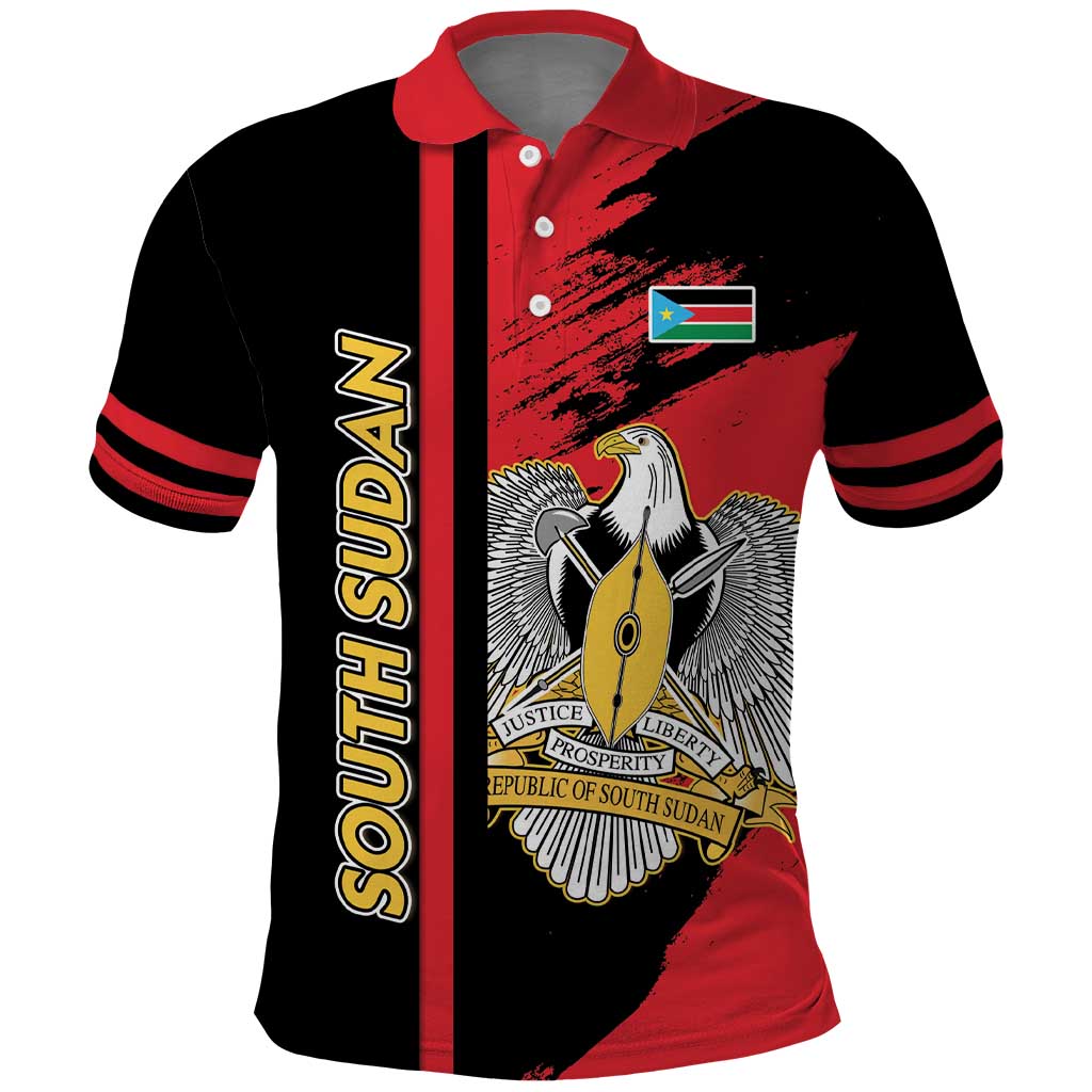 Personalized South Sudan With Coat Of Arms Polo Shirt Sporty Style