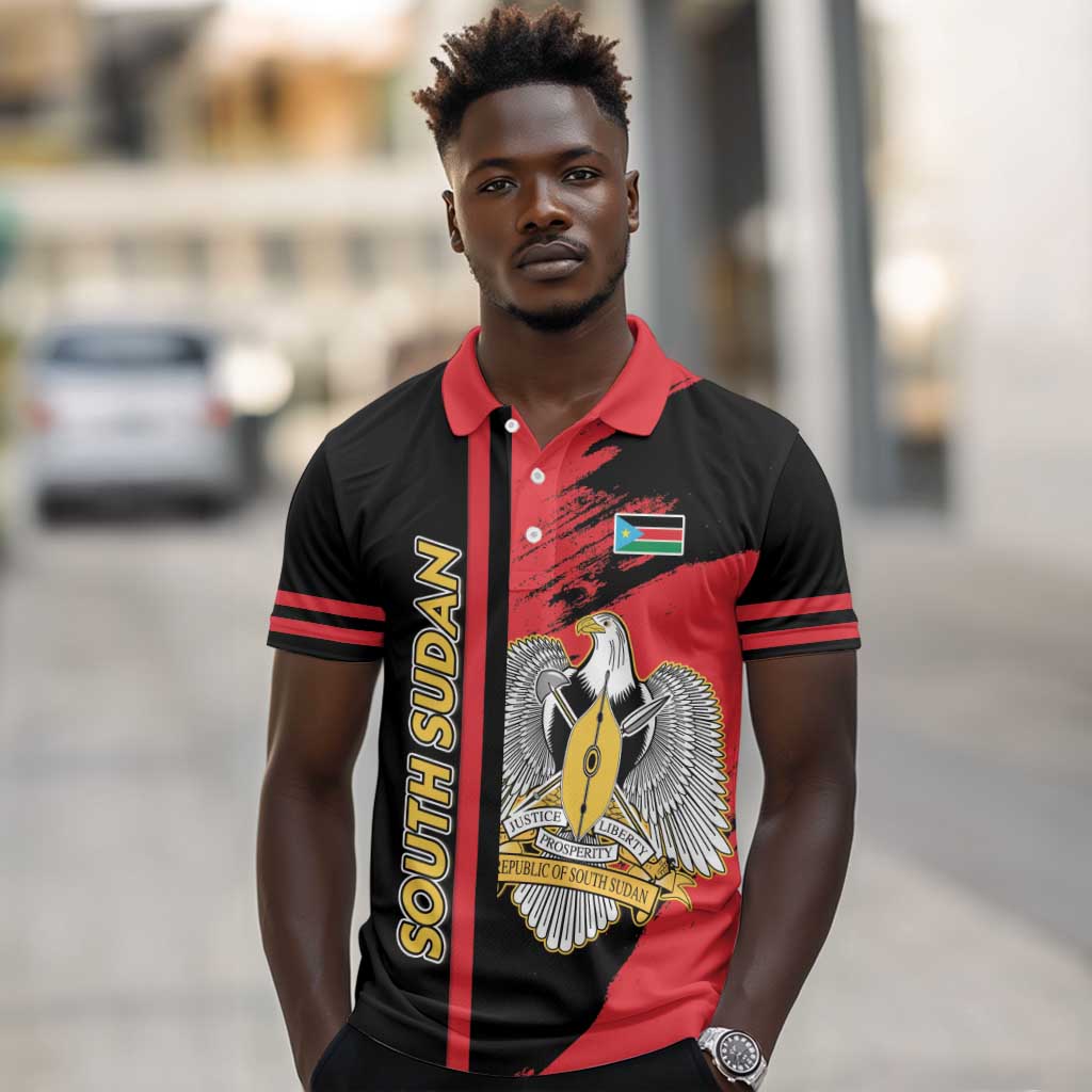 Personalized South Sudan With Coat Of Arms Polo Shirt Sporty Style