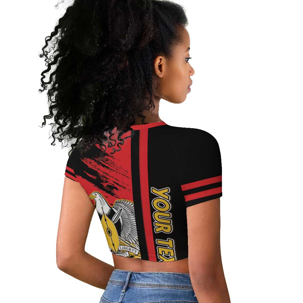 Personalized South Sudan With Coat Of Arms Raglan Cropped T shirt Sporty Style