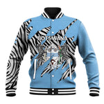 Personalized Lefatshe la Botswana Baseball Jacket Coat Of Arms - African and Zebra Patterns