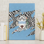 Personalized Lefatshe la Botswana Canvas Wall Art Coat Of Arms - African and Zebra Patterns
