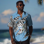 Personalized Lefatshe la Botswana Hawaiian Shirt Coat Of Arms - African and Zebra Patterns
