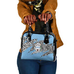 Personalized Lefatshe la Botswana Shoulder Handbag Coat Of Arms - African and Zebra Patterns