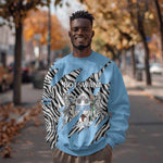 Personalized Lefatshe la Botswana Sweatshirt Coat Of Arms - African and Zebra Patterns