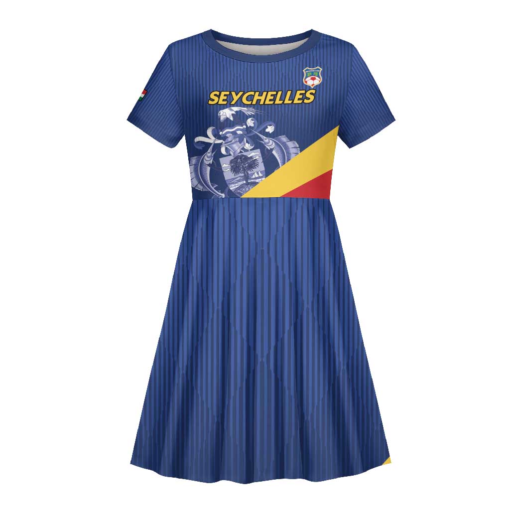 Custom Seychelles Beach Soccer 2025 Kid Short Sleeve Dress Go Champions Sesel