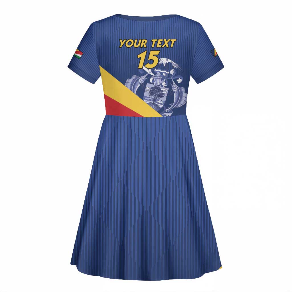 Custom Seychelles Beach Soccer 2025 Kid Short Sleeve Dress Go Champions Sesel