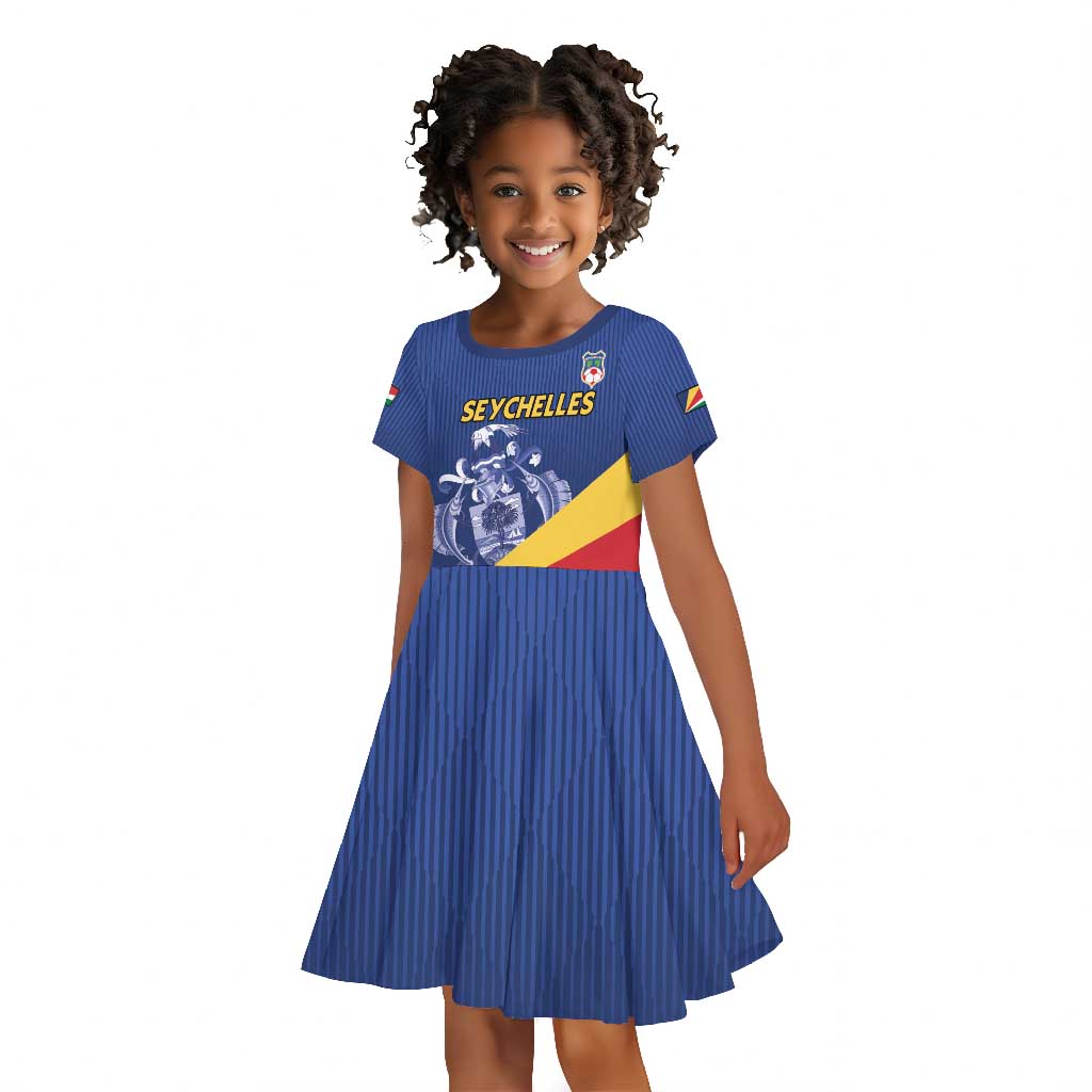 Custom Seychelles Beach Soccer 2025 Kid Short Sleeve Dress Go Champions Sesel