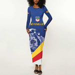 Custom Seychelles Beach Soccer 2025 Long Sleeve Bodycon Dress Go Champions Sesel LT15