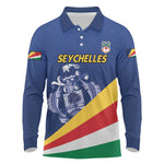 Custom Seychelles Beach Soccer 2025 Long Sleeve Polo Shirt Go Champions Sesel