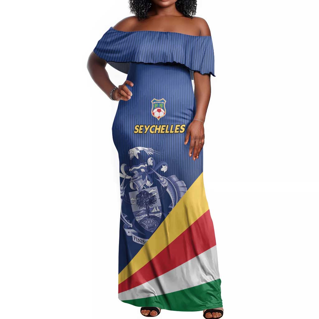 Custom Seychelles Beach Soccer 2025 Off Shoulder Maxi Dress Go Champions Sesel