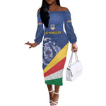 Custom Seychelles Beach Soccer 2025 Off The Shoulder Long Sleeve Dress Go Champions Sesel