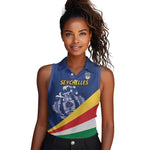 Custom Seychelles Beach Soccer 2025 Women Sleeveless Polo Shirt Go Champions Sesel