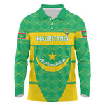 Custom Mauritania Beach Soccer 2025 Long Sleeve Polo Shirt Allez Al-Murabitun
