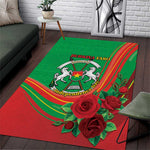 Burkina Faso Independence Day Area Rug Coat Of Arms African Pattern