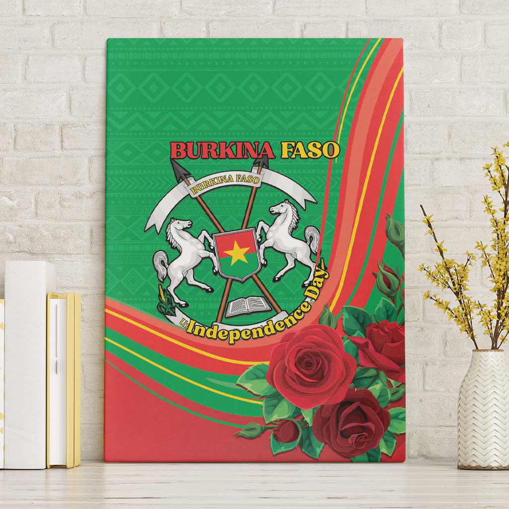 Burkina Faso Independence Day Canvas Wall Art Coat Of Arms African Pattern