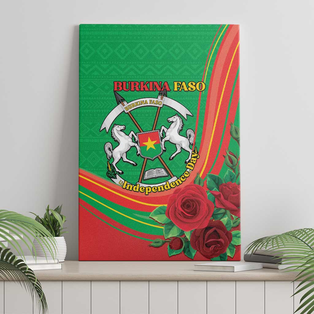 Burkina Faso Independence Day Canvas Wall Art Coat Of Arms African Pattern