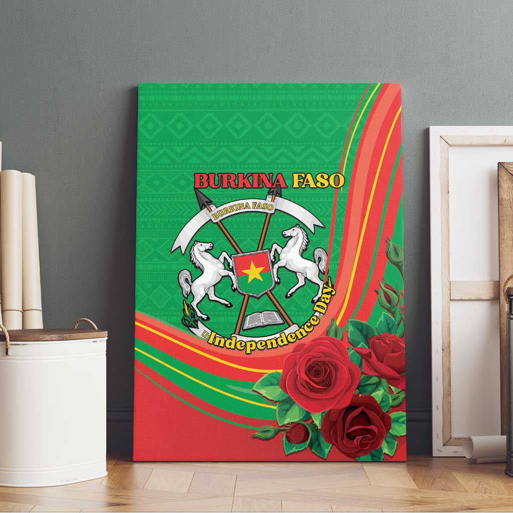Burkina Faso Independence Day Canvas Wall Art Coat Of Arms African Pattern
