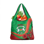 Burkina Faso Independence Day Grocery Bag Coat Of Arms African Pattern