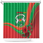 Burkina Faso Independence Day Shower Curtain Coat Of Arms African Pattern