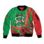 Personalised Burkina Faso Independence Day Sleeve Zip Bomber Jacket Coat Of Arms African Pattern