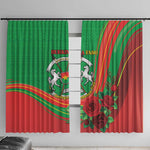 Burkina Faso Independence Day Window Curtain Coat Of Arms African Pattern