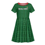 Custom Malawi Football Kid Short Sleeve Dress Go Champions - Green - African Pride
