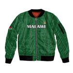 Custom Malawi Football Sleeve Zip Bomber Jacket Go Champions - Green - African Pride