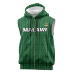 Custom Malawi Football Sleeveless Zip Hoodie Go Champions - Green - African Pride
