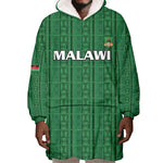 Custom Malawi Football Wearable Blanket Hoodie Go Champions - Green - African Pride