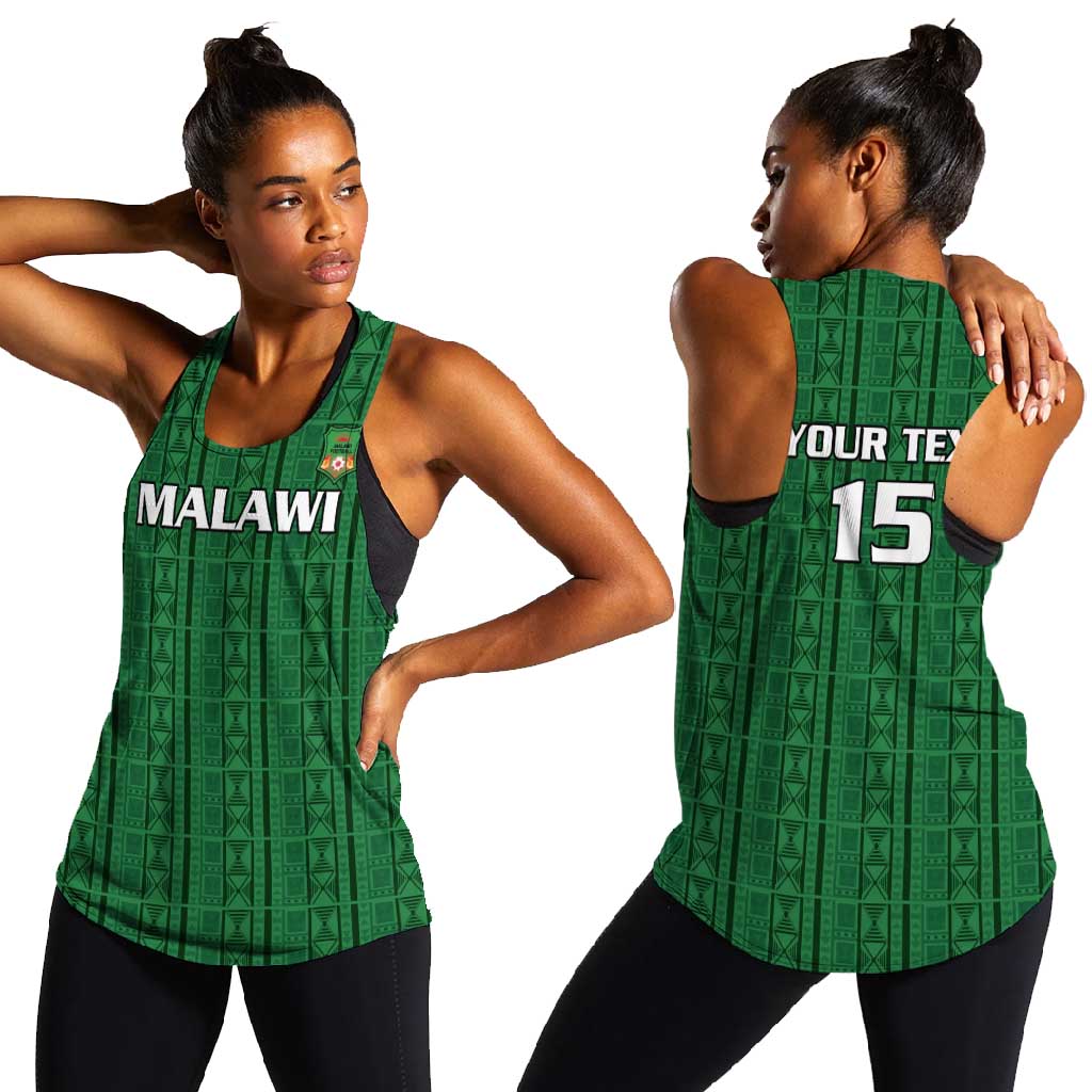 Custom Malawi Football Women Racerback Tank Go Champions - Green - African Pride