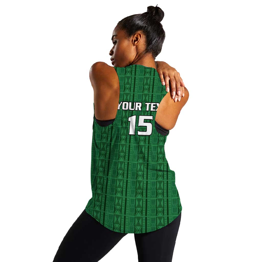 Custom Malawi Football Women Racerback Tank Go Champions - Green - African Pride