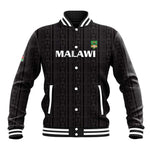 Custom Malawi Football Baseball Jacket Go Champions - Black - African Pride