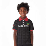 Custom Malawi Football Kid Polo Shirt Go Champions - Black - African Pride