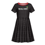 Custom Malawi Football Kid Short Sleeve Dress Go Champions - Black - African Pride