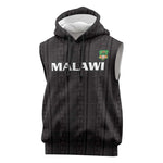 Custom Malawi Football Sleeveless Hoodie Go Champions - Black - African Pride
