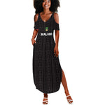 Custom Malawi Football Summer Maxi Dress Go Champions - Black - African Pride