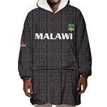 Custom Malawi Football Wearable Blanket Hoodie Go Champions - Black - African Pride