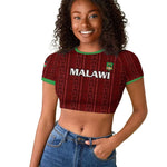 Custom Malawi Football Raglan Cropped T shirt Go Champions - Red - African Pride