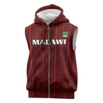 Custom Malawi Football Sleeveless Zip Hoodie Go Champions - Red - African Pride