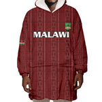 Custom Malawi Football Wearable Blanket Hoodie Go Champions - Red - African Pride