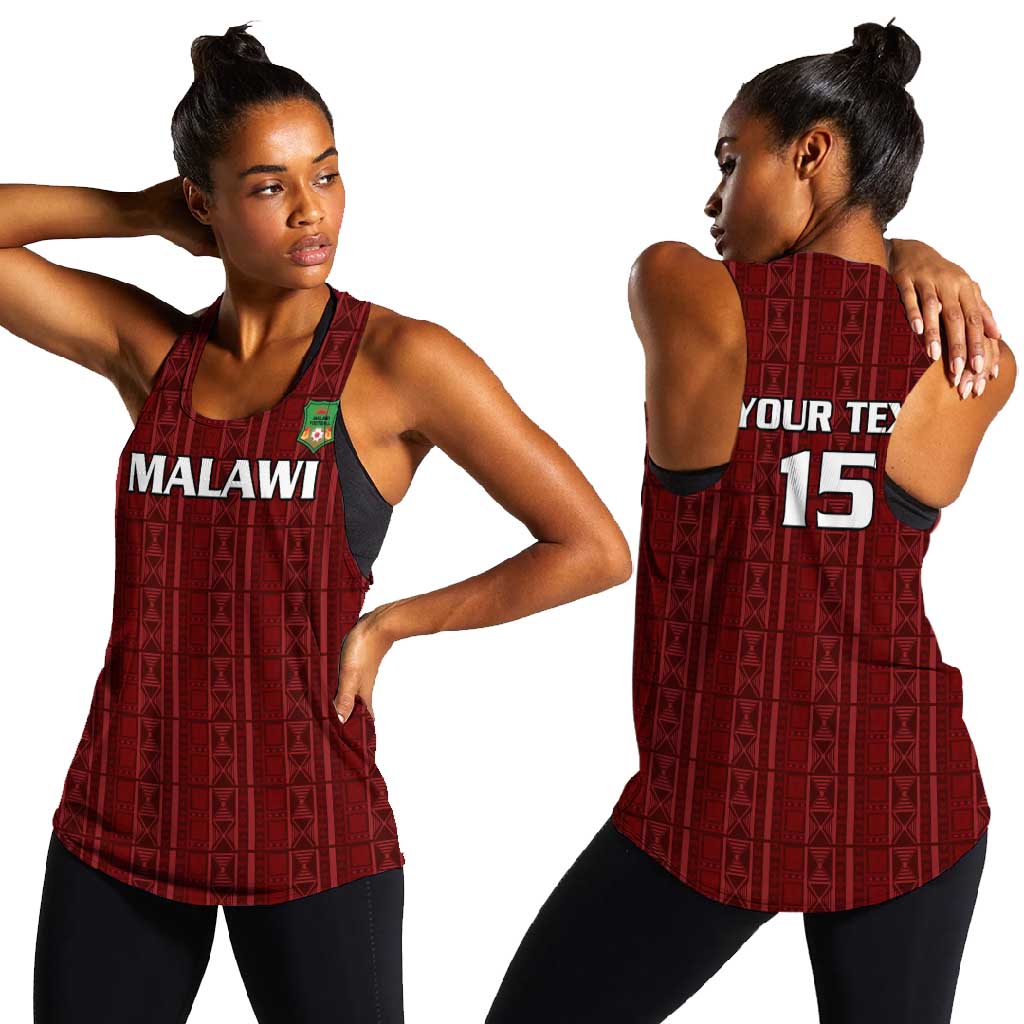 Custom Malawi Football Women Racerback Tank Go Champions - Red - African Pride