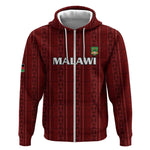 Custom Malawi Football Zip Hoodie Go Champions - Red - African Pride