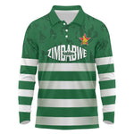 Rugby Zimbabwe Custom Long Sleeve Polo Shirt Go Champions Sables - African Pride