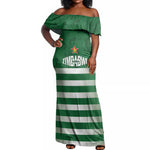 Rugby Zimbabwe Custom Off Shoulder Maxi Dress Go Champions Sables - African Pride