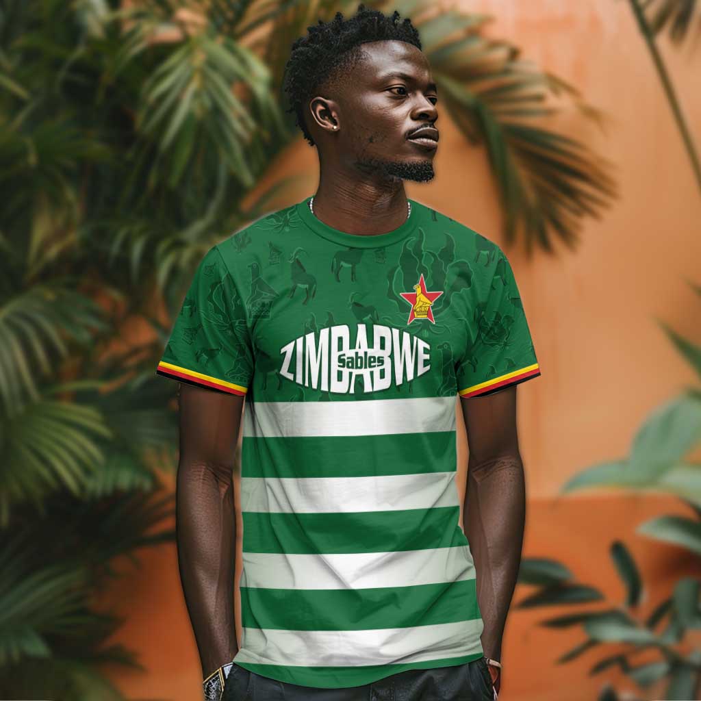 Rugby Zimbabwe Custom T shirt Go Champions Sables - African Pride