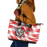 Afro Basketball Tunisia Leather Tote Bag Go Eagles of Carthage - African Pride