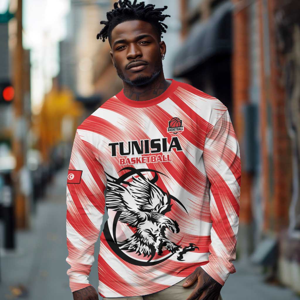 Afro Basketball Tunisia Custom Long Sleeve Shirt Go Eagles of Carthage - African Pride