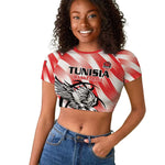 Afro Basketball Tunisia Custom Raglan Cropped T shirt Go Eagles of Carthage - African Pride