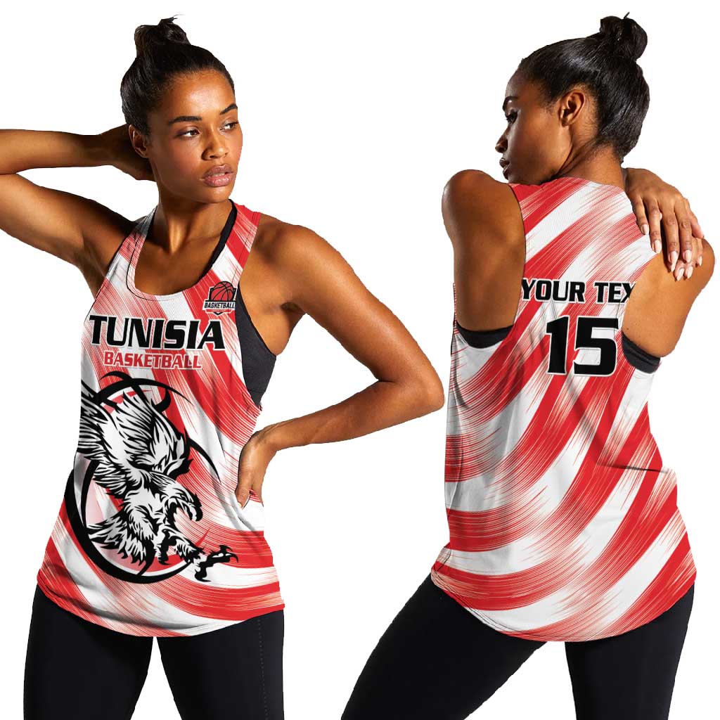 Afro Basketball Tunisia Custom Women Racerback Tank Go Eagles of Carthage - African Pride